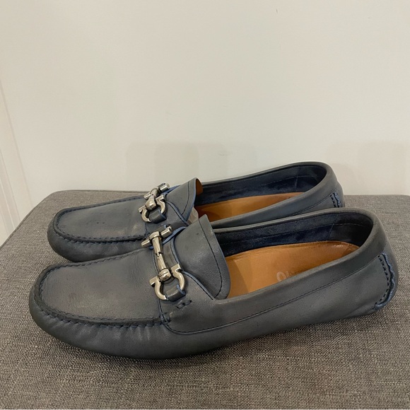 Salvatore Ferragamo Shoes - SALVATORE FERRAGAMO Women’s Horsebit Loafers - Storm Blue Size 8.5
